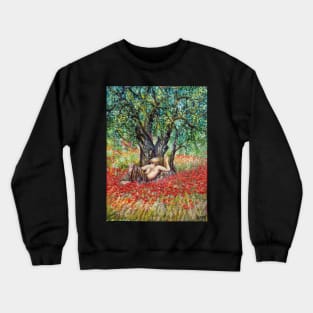 PAN, OLIVE TREE AND POPPY FIELDS Crewneck Sweatshirt